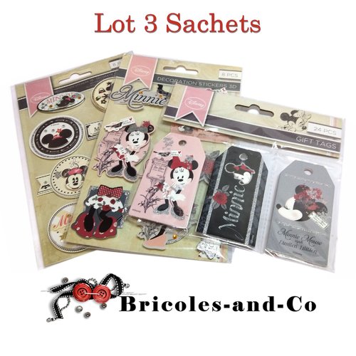 Lot 3pcs disney autocollant 3d minnie a