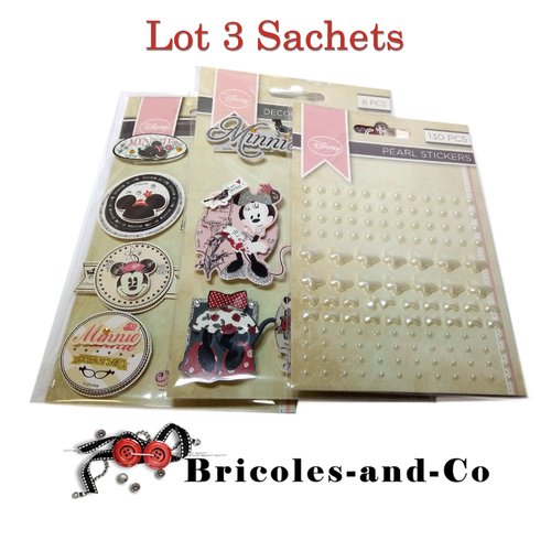 Lot 3pcs disney autocollant 3d minnie b