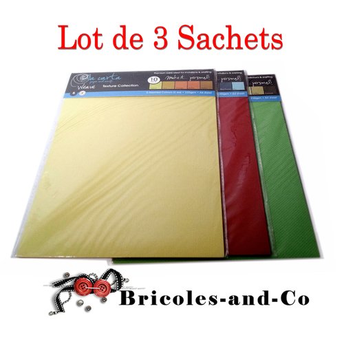 Lot papier texture la carta 10feuilles a4 par sachet 230gsm trois