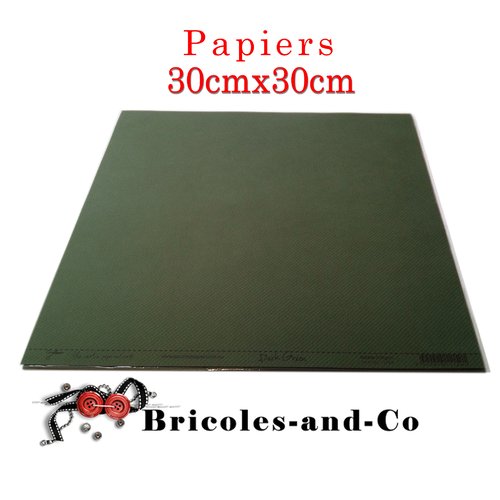 Papier vert foncé 230g sachet de 10feuilles 30x30cm