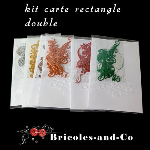 Kit pour création de carte de fêtes rectangle double à  finir de personnalisé et choisir la  couleur