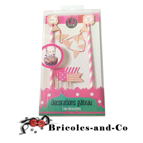Décoration rose anniversaire gâteau 6pcs