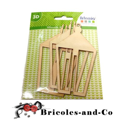 Noël bois lanterne  3d artemio