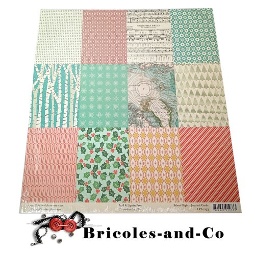Noël papier silent night journal cards 30x30cm