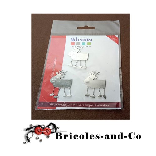 Noël  renne  métal 4pcs