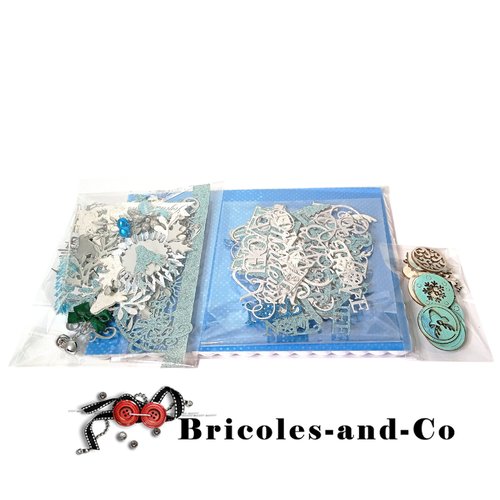 Noël kit argenté bleu carte