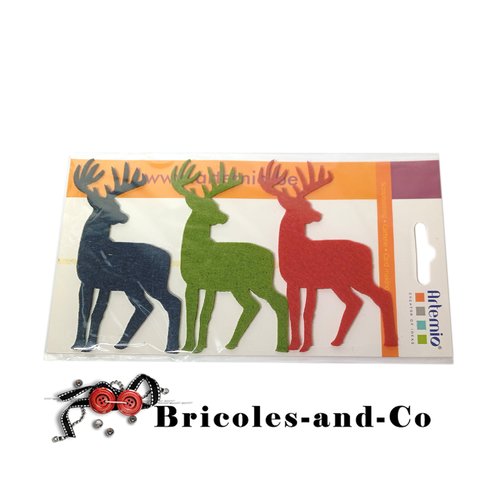 Noël feutrine cerf  artemio 3pcs