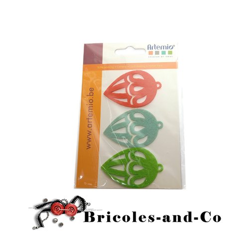 Noël feutrine boule allongée artemio 3pcs
