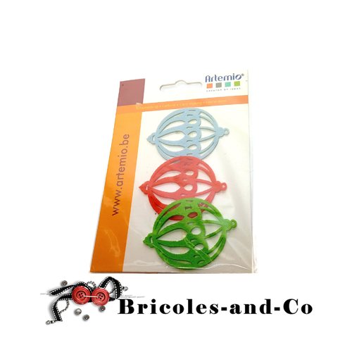 Noël feutrine boule ronde artemio 3pcs