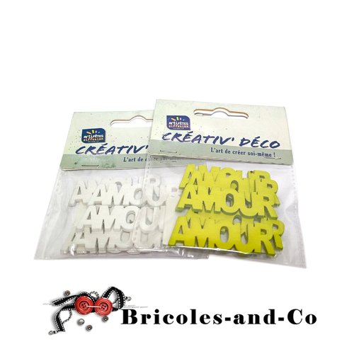 Amour  mots en bois couleur 2 lots