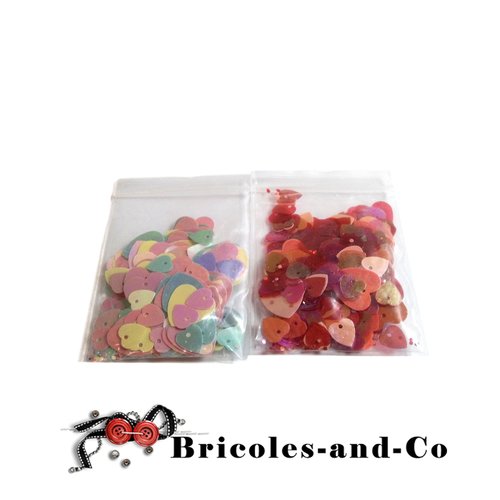 Cœur  confettis  lot pastel et rouge ,rose