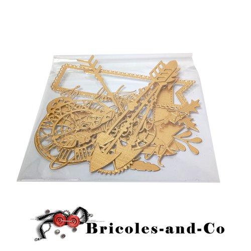 Lot indien  boho découpe a  doré 12pcs