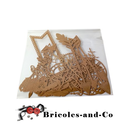 Lot indien  boho découpe a  kraft 12pcs