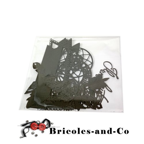 Lot indien  boho découpe a noir 12pcs