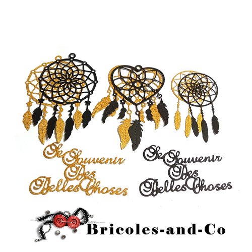 Lot indien  boho découpe b doré et noir  8pcs