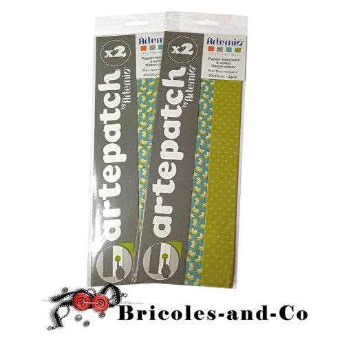 Papier artepatch bleu vert nénuphar 4pcs