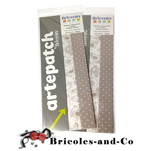 Papier artepatch cuisine marron poule 4pcs