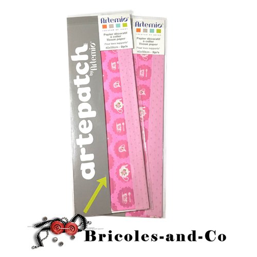 Papier artepatch cuisine rose thé 4pcs