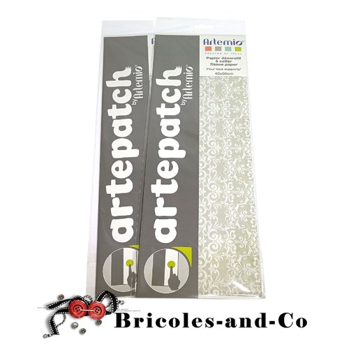 Papier artepatch gris baroque  2pcs