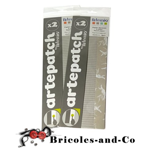 Papier artepatch gris ange  4pcs