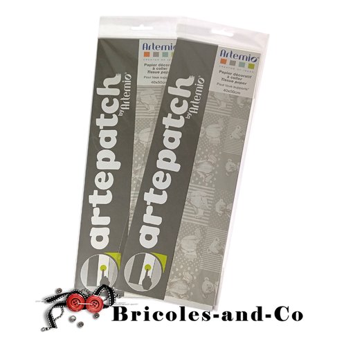 Papier artepatch marron ourson 2pcs