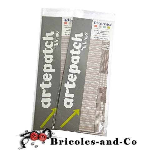 Papier artepatch marron patchwork 4pcs