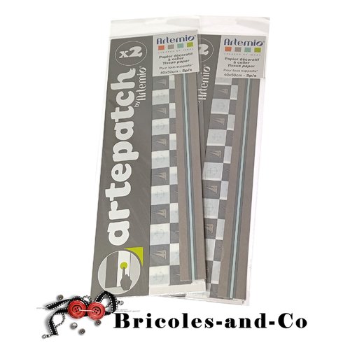 Papier artepatch gris bleu mer voiliers lot 4pcs