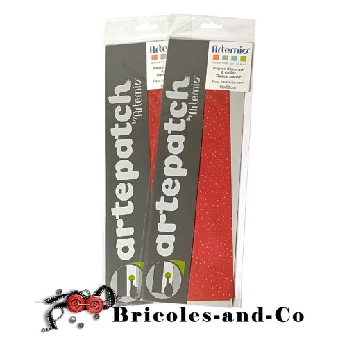Papier artepatch rouge pois 2pcs