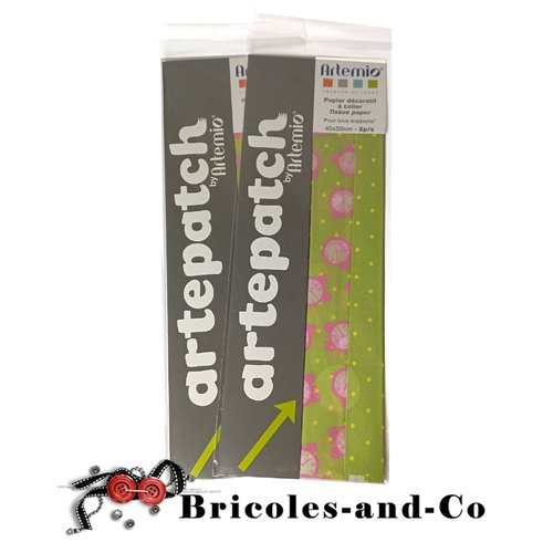 Papier artepatch vert horloge 4pcs