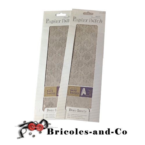 Papier patch baroque marron lot 6pcs