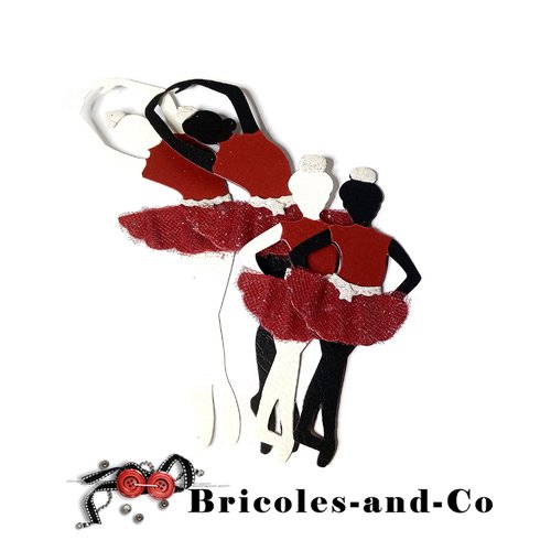 Danseuse  ballerine  découpe grande  bordeaux  4pcs