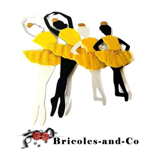 Danseuse  ballerine  découpe grande jaune 4pcs