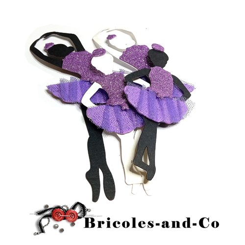 Danseuse  ballerine  découpe grande mauve 4pcs