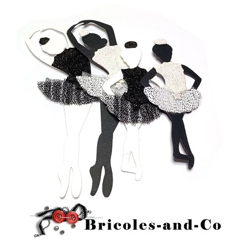 Danseuse  ballerine  découpe grande noir 4pcs