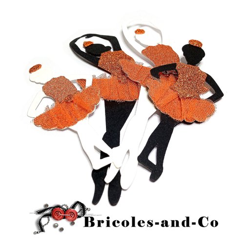 Danseuse  ballerine  découpe grande orange 4pcs