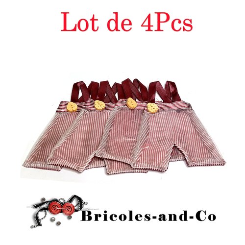 Naissance sachet dragée bordeaux. 4pcs