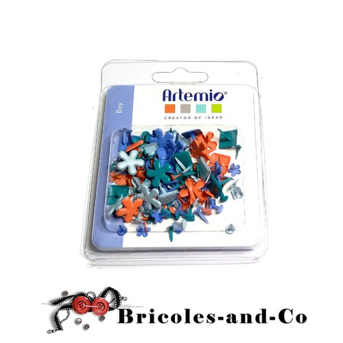 Fleur brad orange bleu vert artemio