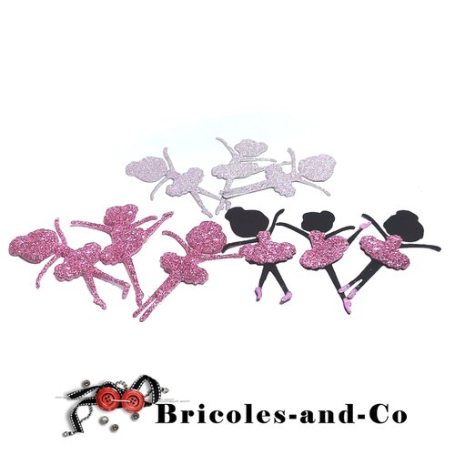 Danseuse  ballerine découpe a  rose  9pcs