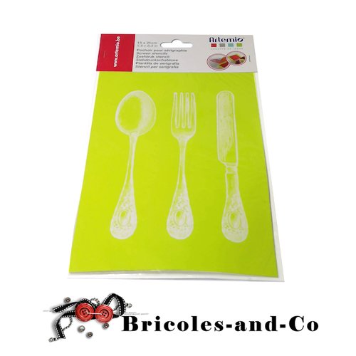 Couverts pochoir stencil  artemio