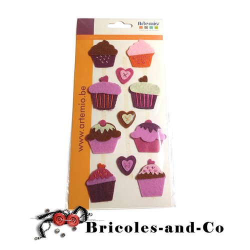Cupcake feutrine 11pcs artemio