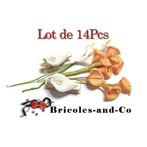 Fleur arum lot de 14pcs embellissement scrap   n°1003