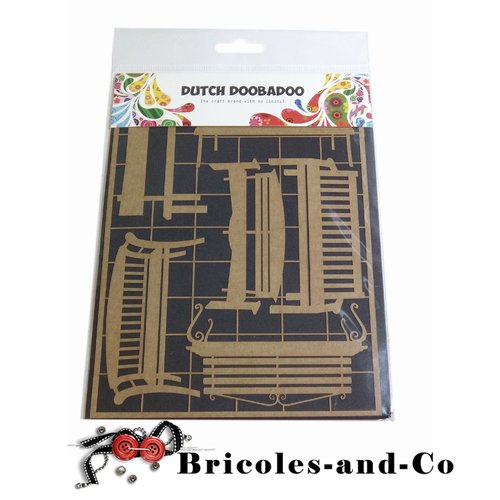 Template  découpe forme de banc  dutch doobadoo papier a5