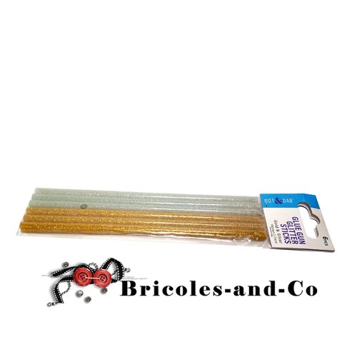 Noël colle glitter argenté/doré  6pcs