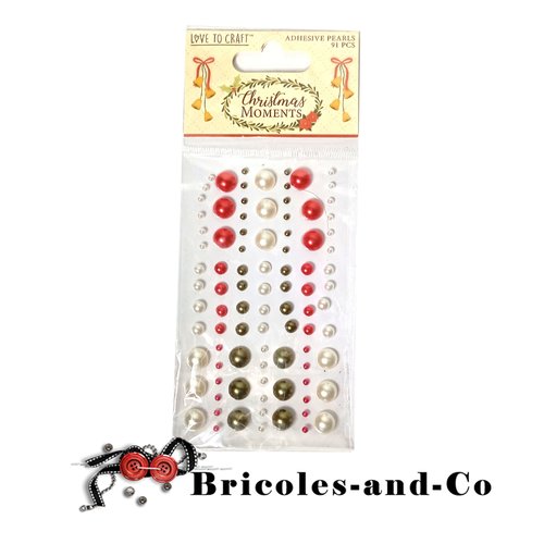 Noël  perle  adhésive couleur noël