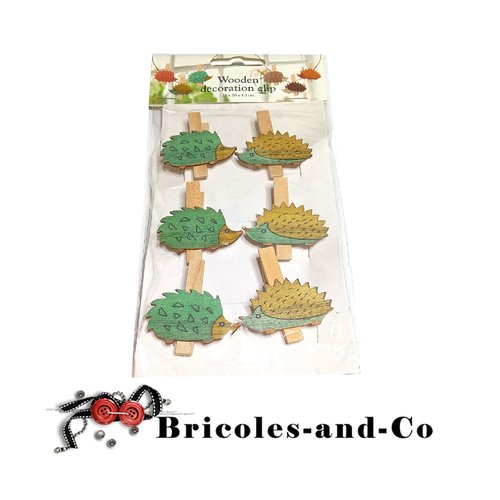 Hérisson pince à linge 6pcs