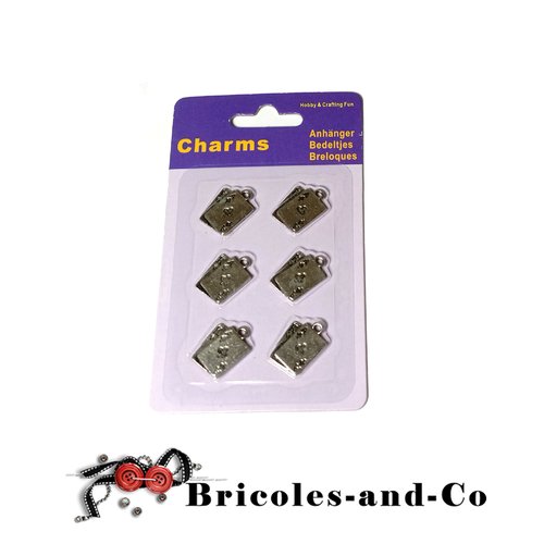 Charms carte 6 pcs