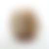 N° 52 boule artichaut  en tissu beige marron  et blanc  décoration de noël e