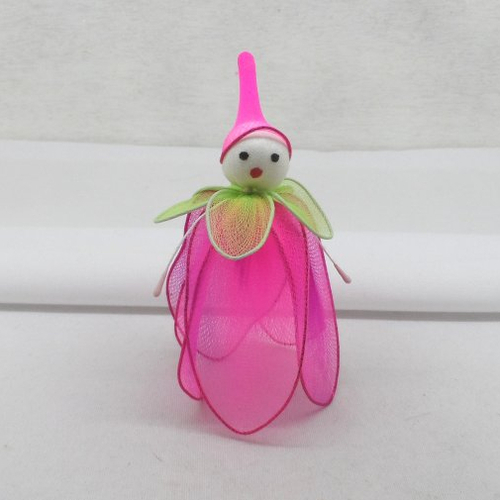 N°33 lutin voile  rose et vert  en rajoutant une bougie led  une jolie "luciole" n°48