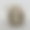 N° 53 boule artichaut en tissu beige à motif écru et  écru à motif blanc bc à accrocher dans le sapin