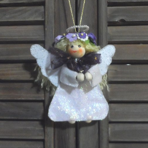 Mini ange porte-bonheur en cristaux Swarovski Vert (Ange porte